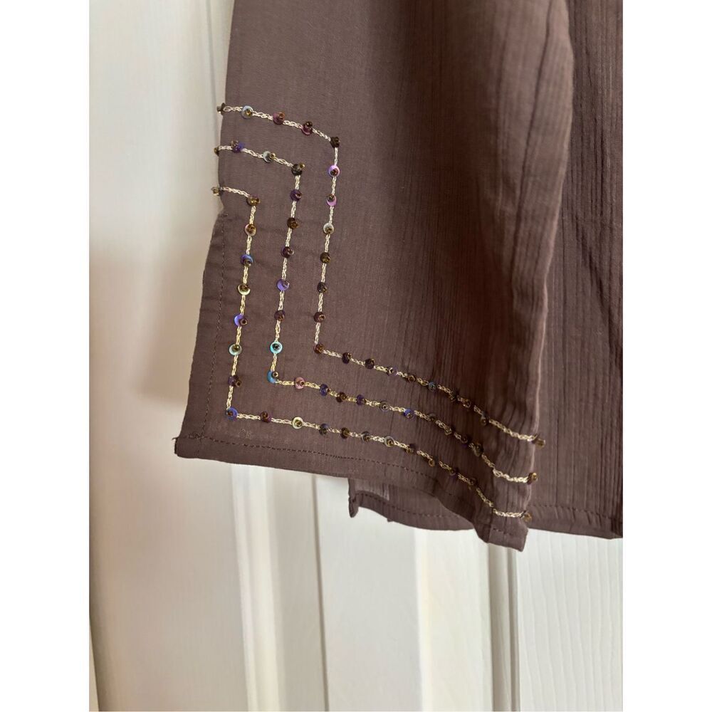 Sigrid Olsen Gauzy Sequin Embellished Top - image 4